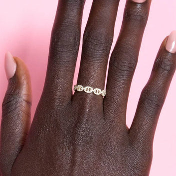 Gold Color Micro-inlaid Zircon Stacking Rings