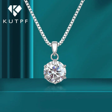 1-10Carat Moissanite Diamond Pendant Necklace for Women S925 Silver D Color VVSI Clarity Solitaire Diamond NeckchainCertified